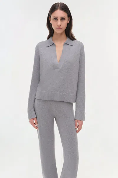 Simkhai Women's Knitted Cotton Cashmere Joggers In Heather Grey