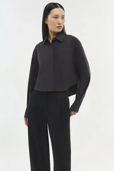 Simkhai Women's Renata Cropped Shirt In Black In Black