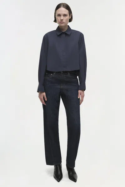 Simkhai Women's Renata Cropped Shirt In Midnight