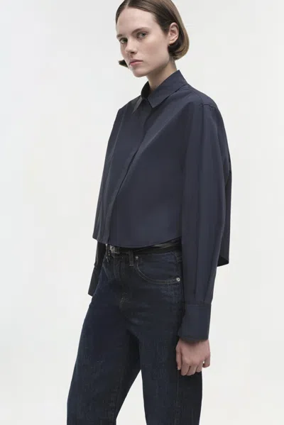 Simkhai Women's Renata Cropped Shirt In Midnight