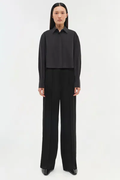 Simkhai Women's Renata Cropped Shirt In Black In Black