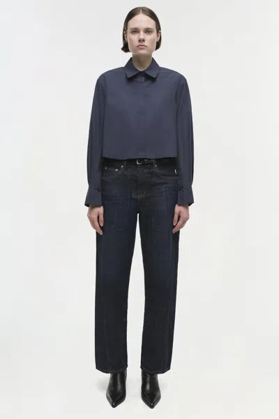 Simkhai Women's Renata Cropped Shirt In Midnight