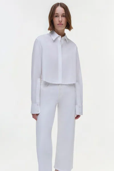 Simkhai Renata Cropped Button-front Shirt In White