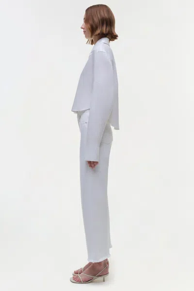 Simkhai Renata Cropped Button-front Shirt In White