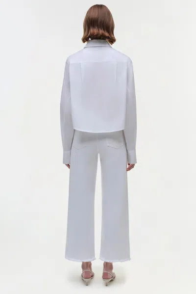 Simkhai Renata Cropped Button-front Shirt In White