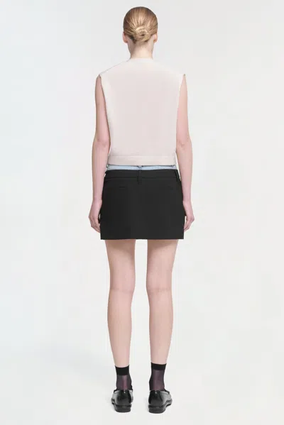 Simkhai Rilee Double Waistband Mini Skirt In Midnight Pinstripe Multi In Multi