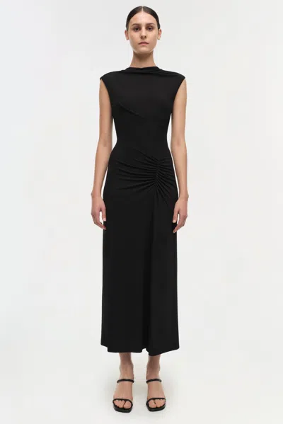 Simkhai Acacia Sleeveless Gathered Midi Dress In Blue