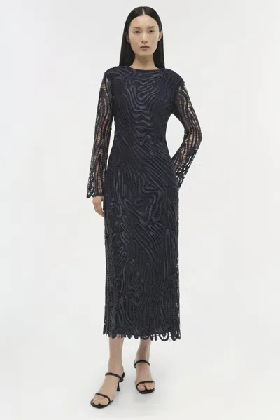 Simkhai Women's Vanina Long Sleeve Dress In Midnight