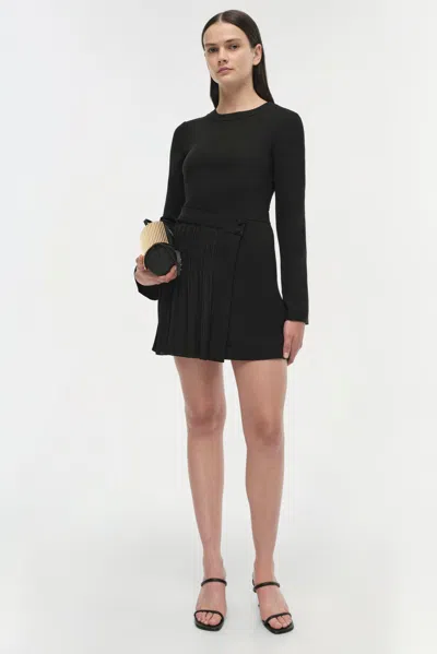 Simkhai Zabelle Long Sleeve Minidress In Black