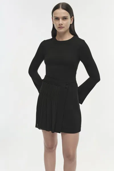 Simkhai Zabelle Long Sleeve Minidress In Black