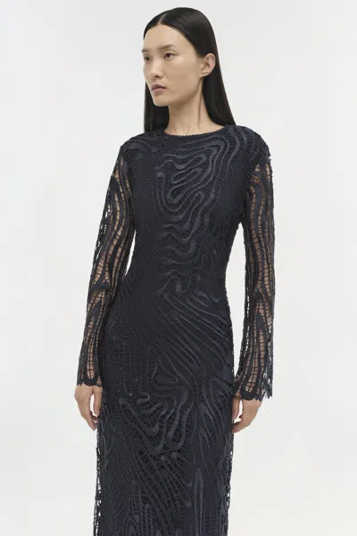 Simkhai Women's Vanina Long Sleeve Dress In Midnight