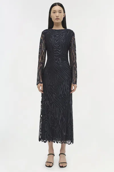 Simkhai Women's Vanina Long Sleeve Dress In Midnight