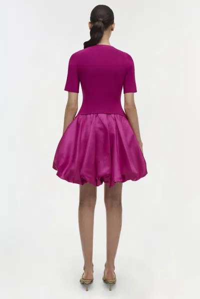 Simkhai Women's Short Sleeve Kenny Dress In Magenta