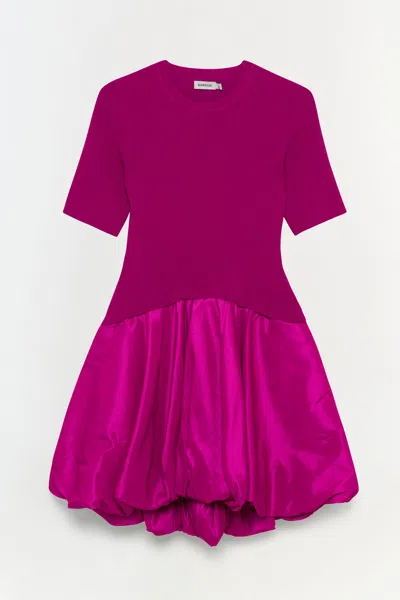 Simkhai Women's Short Sleeve Kenny Dress In Magenta
