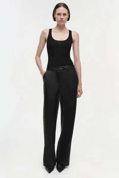 Simkhai Jenny High Rise Belted Cropped Jeans In Cielo In Black