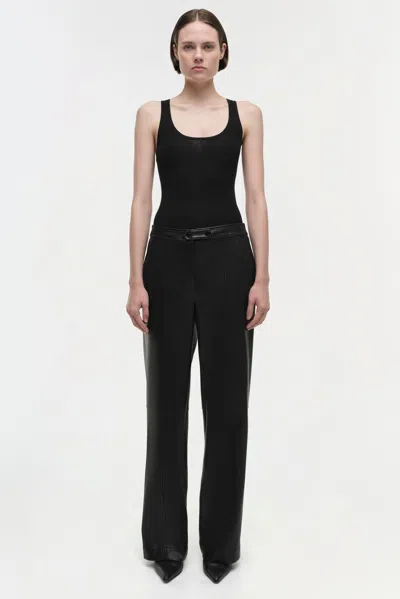 Simkhai Jenny High Rise Belted Cropped Jeans In Cielo In Black