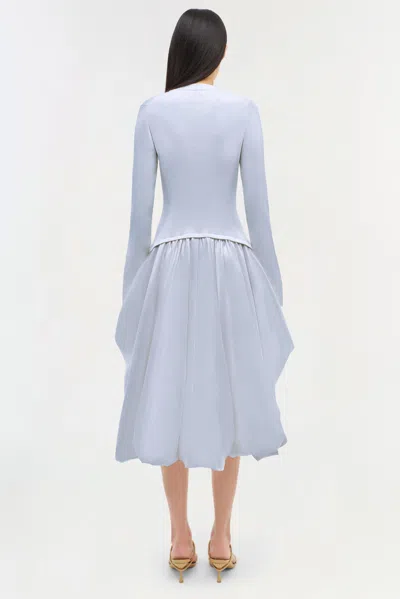 Simkhai Kenlie Mixed Media Bubble Midi Dress In Blue