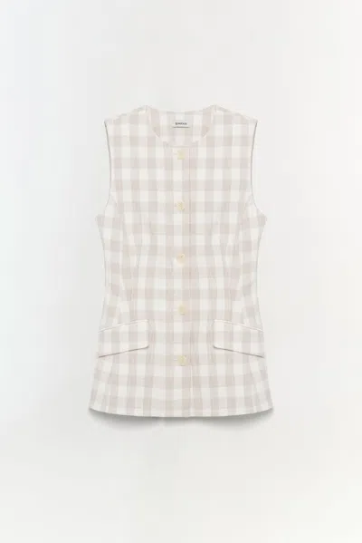 Simkhai Women's Calliope Vest In Sand Gingham