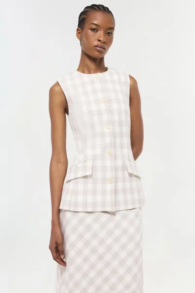 Simkhai Women's Calliope Vest In Sand Gingham