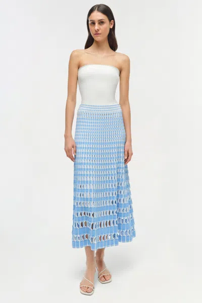 Simkhai Women's Larken Knit Midi Skirt In Blue Hydrangea Multi