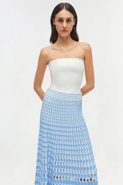 Simkhai Women's Larken Knit Midi Skirt In Blue Hydrangea Multi