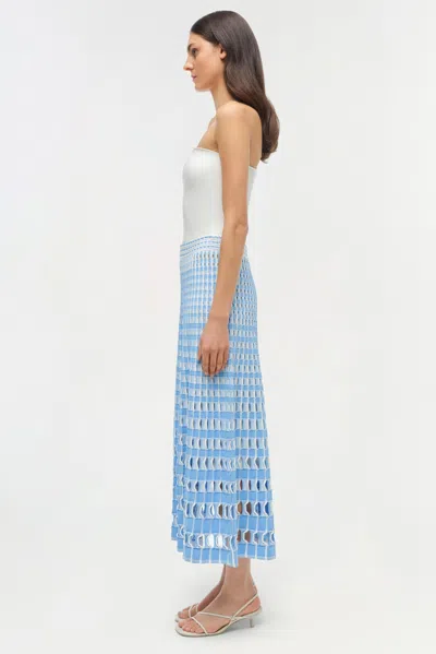 Simkhai Women's Larken Knit Midi Skirt In Blue Hydrangea Multi