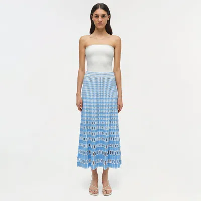 Simkhai Women's Larken Knit Midi Skirt In Blue Hydrangea Multi