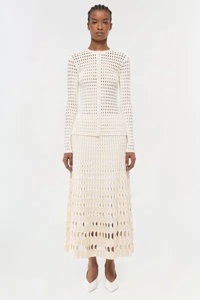 Simkhai Women's Larken Knit Midi Skirt In Sand/multi