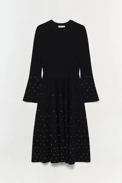 Simkhai Jonathan  Embellished Stretch-knit Midi Dress In Black