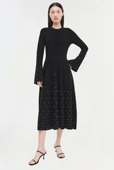 Simkhai Jonathan  Embellished Stretch-knit Midi Dress In Black
