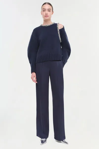 Simkhai Women's Knitted Monroe Pullover In Midnight In Blue