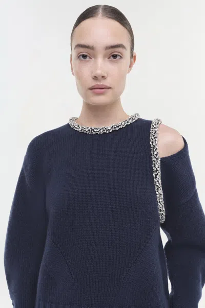 Simkhai Women's Knitted Monroe Pullover In Midnight In Blue