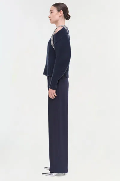 Simkhai Women's Knitted Monroe Pullover In Midnight In Blue