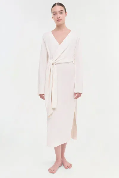 Simkhai Skyla Wrap Dress Ivory Xl In Neutral