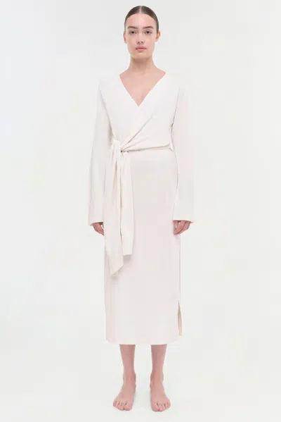 Simkhai Skyla Wrap Dress Ivory Xl In Neutral