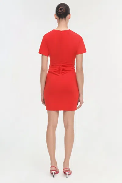 Simkhai Women's Short Sleeve Kiko Dress In Fiery Red In Red