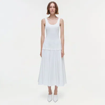 Simkhai Jazz Cotton-blend Poplin Midi Dress In White
