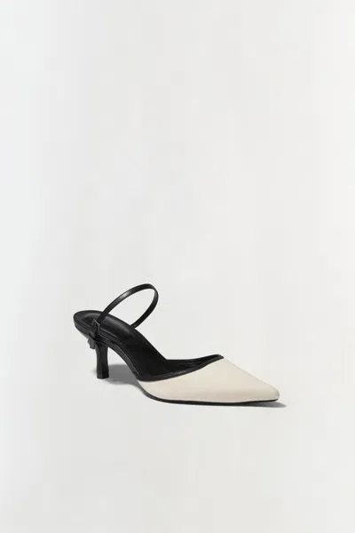 Simkhai Kieran Canvas Buckle Pumps Black Ivory In White