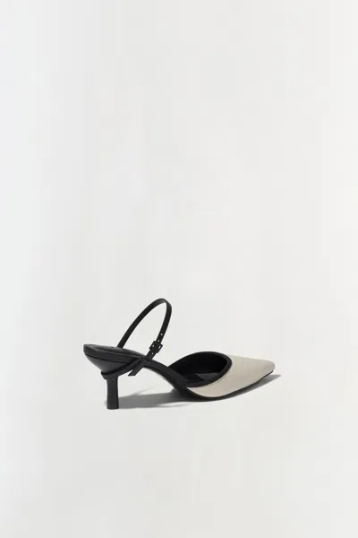 Simkhai Kieran Canvas Buckle Pumps Black Ivory In White