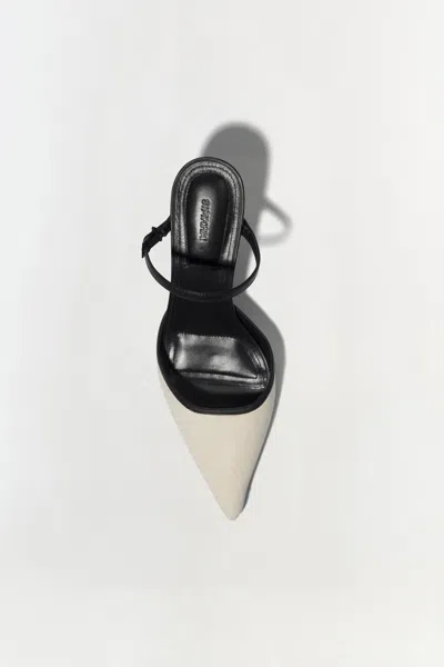 Simkhai Kieran Canvas Buckle Pumps Black Ivory In White