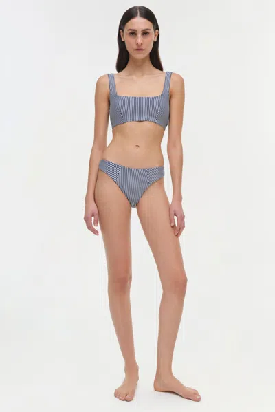 Simkhai Women's Keagan Bikini Bottom In Midnight Stripe In Multi