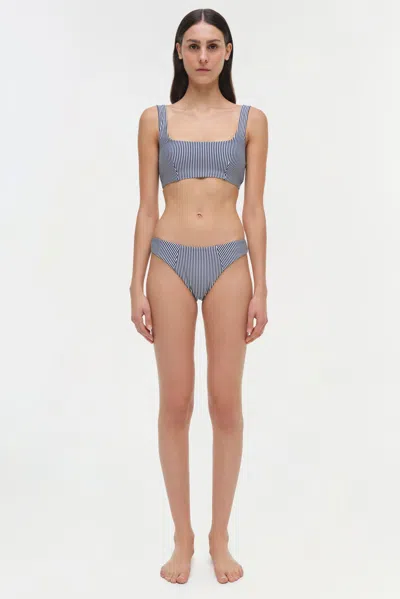 Simkhai Women's Keagan Bikini Bottom In Midnight Stripe In Multi