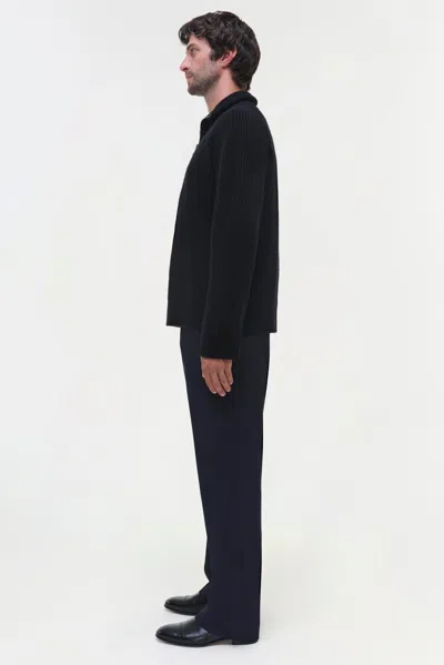 Simkhai Men's Knitted Henry Half Zip In Black In Black