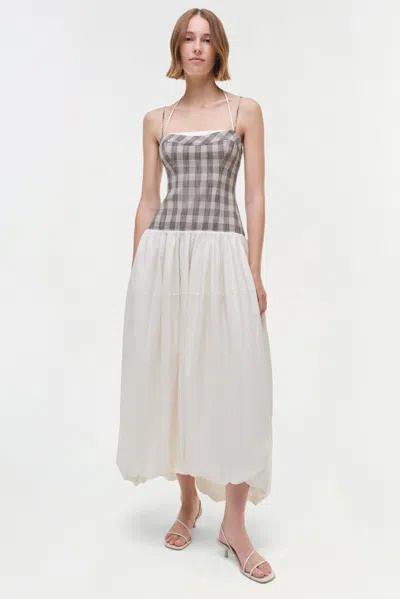Simkhai Women's Pfeiffer Midi Dress In Midnight Gingham