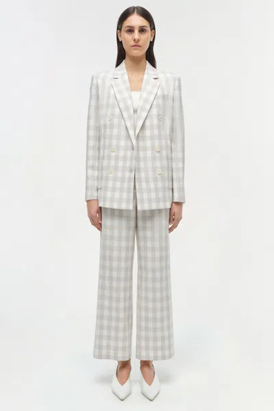 Simkhai Women's Margaux Double Breasted Blazer In Sand Gingham In Multi