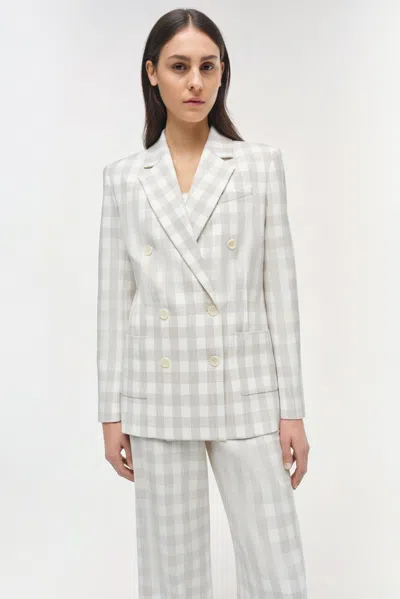 Simkhai Women's Margaux Double Breasted Blazer In Sand Gingham In Multi