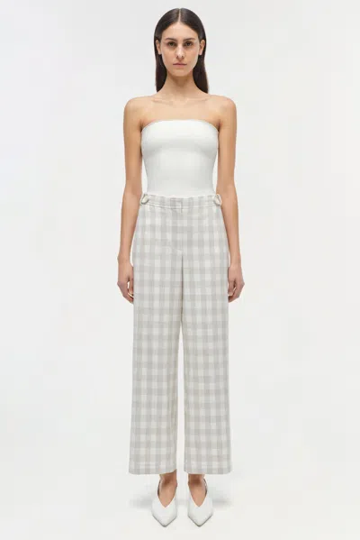 Simkhai Women's Kennedy Cropped Pant In Sand Gingham