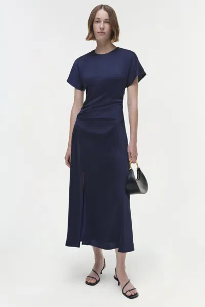 Simkhai Women's Marabella Satin Midi Dress In Midnight