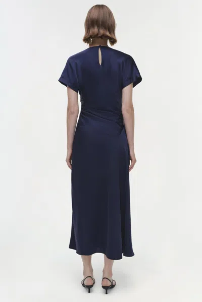 Simkhai Women's Marabella Satin Midi Dress In Midnight