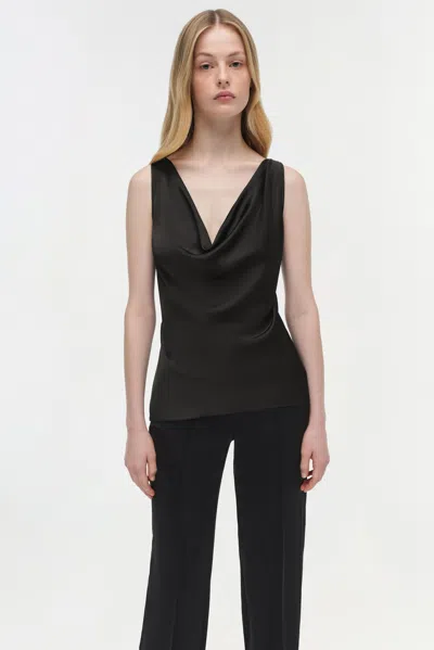 Simkhai Women's Nubia Satin Top In Black